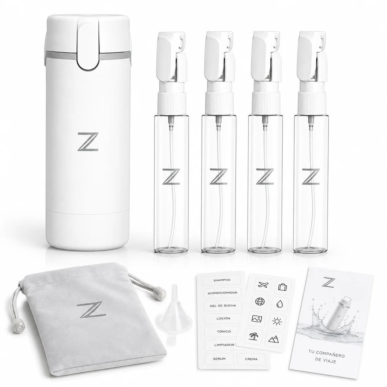 Kit de Líquidos para Viaje 4 en 1